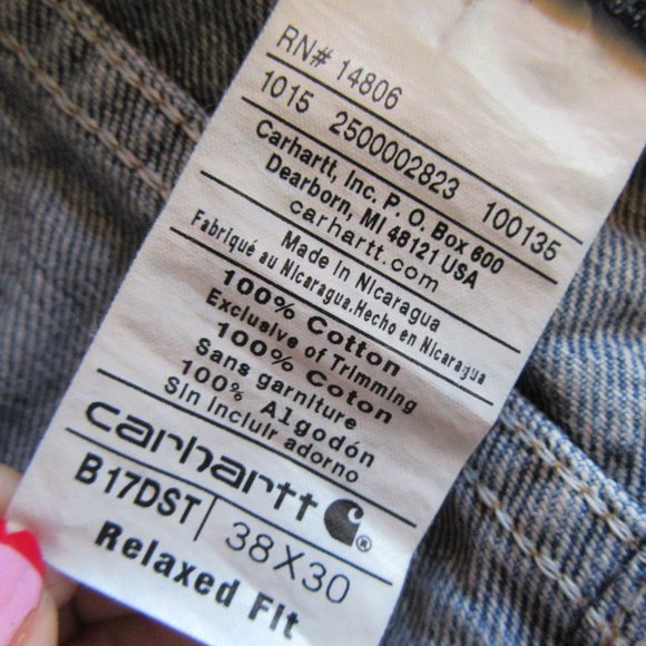 MENS CARHARTT B17 DST JEANS/RELAXED FIT/STRAIGHT LEG/SIZE 38 X 30! - Picture 3 of 8